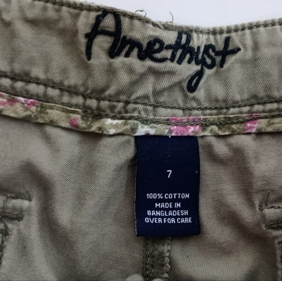 2/$30 AMETHYST Preppy Clueless Olive Green Cargo Booty Summer Shorts (#160) - Picture 2 of 4